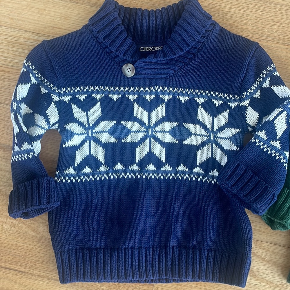 Toddler Fair Isle Apres Ski Sweater Set bundle, 3 pcs, size: 18 mo - Picture 2 of 9
